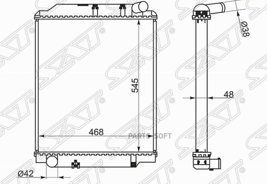 

Радиатор Toyota Dyna/Toyoace 04-06/Hino 300 12- Sat арт. TY0072-1