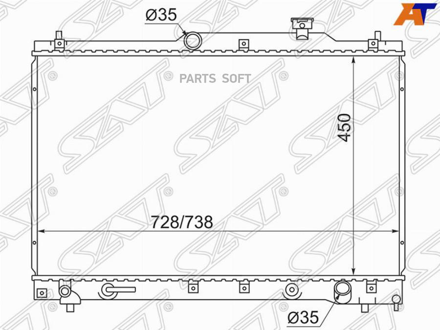 Радиатор Toyota Estima 2azfe 2.4 99-06 Sat арт. TY0030-TCR30