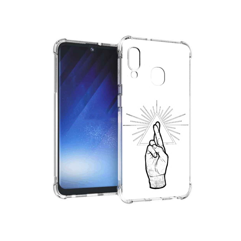 

Чехол MyPads Tocco для Samsung Galaxy A20e черно белая рука (PT133424.505.681), Прозрачный, Tocco