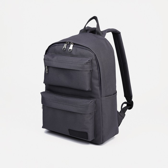 RISE Рюкзак М-433, 40x30x13 см, отд на молнии, 2 н/кармана, черный