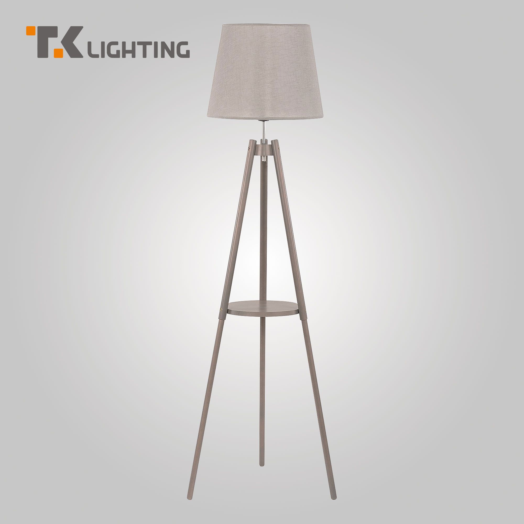 

Торшер TK Lighting на треноге с тканевым абажуром 1091 lozano 1 E27 серый хром лофт, 1091