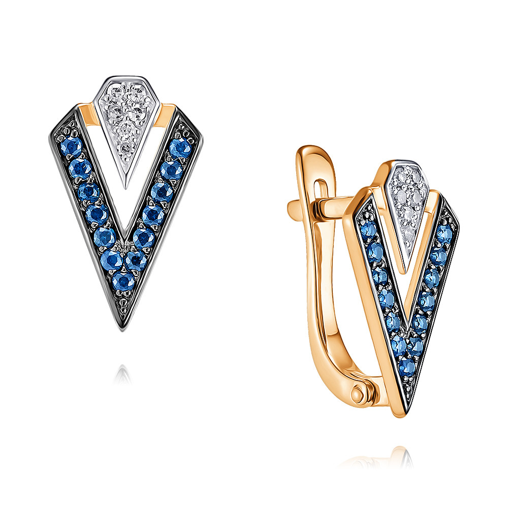 

Серьги из красного золота с сапфиром/бриллиантом ADAMAS 24039895/01-А50ДЧ-432, 24039895/01-А50ДЧ-432