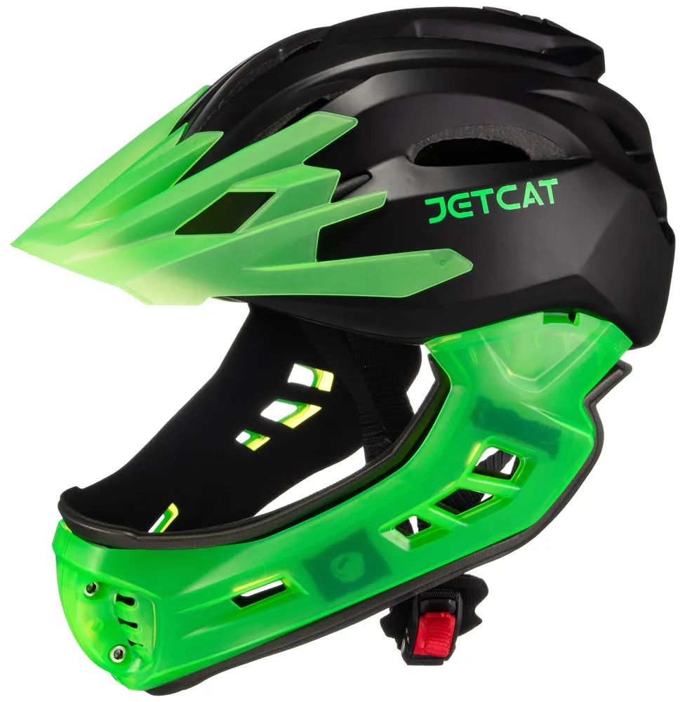 Шлем детский JETCAT Hawks размер S (48-55см) Black/Green Fullface шлем crazy safety black tiger коллекция 2021 71660
