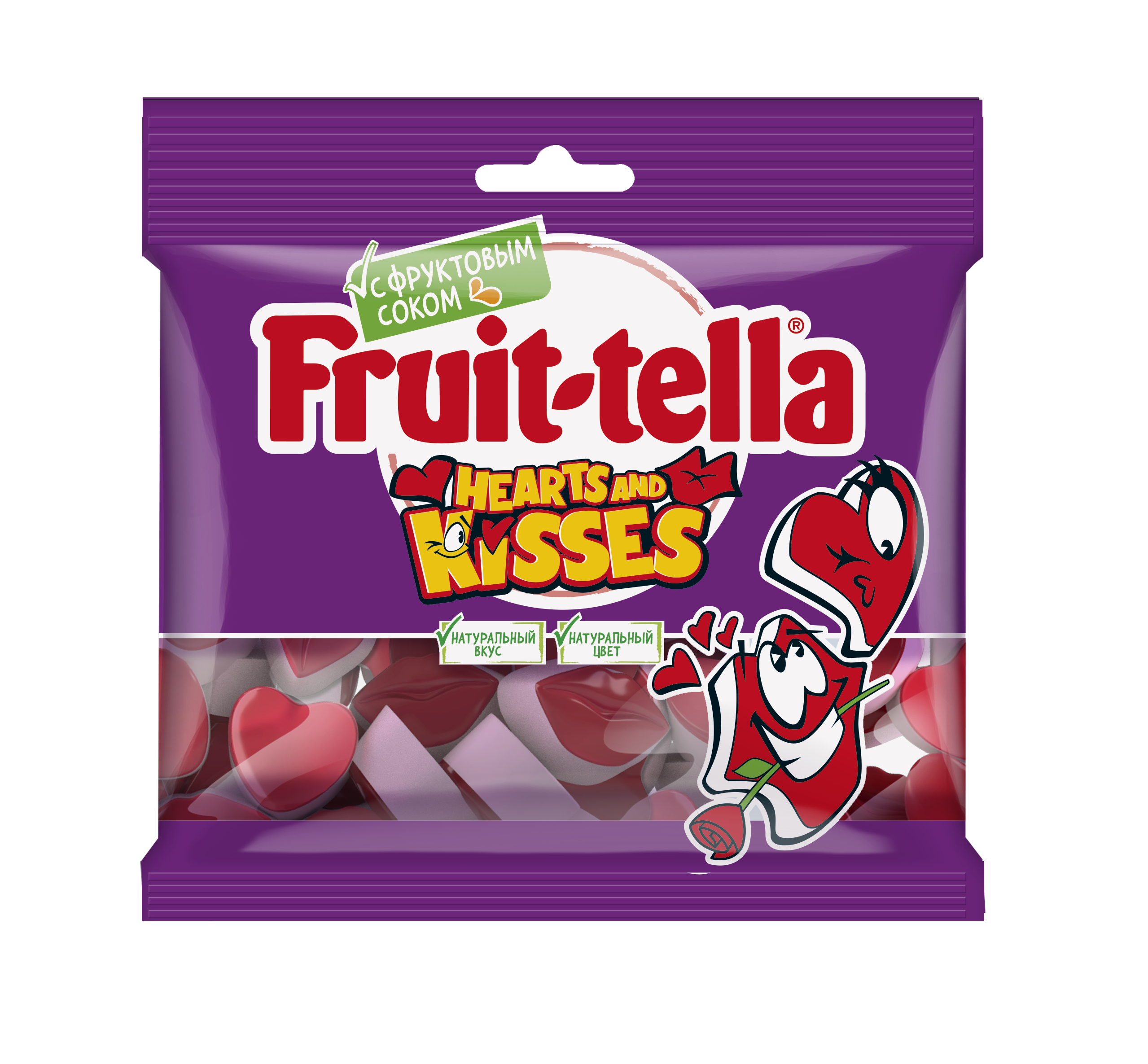 фото Мармелад fruittella hearts and kisses 100 г fruit-tella