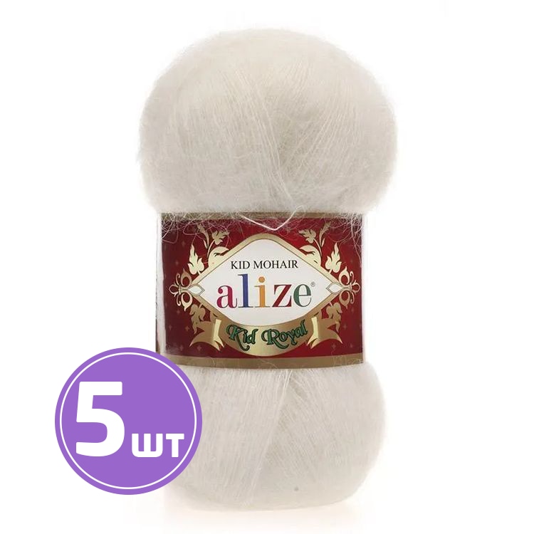

Пряжа ALIZE Kid royal 50 62, белый, 5 шт. по 50 г