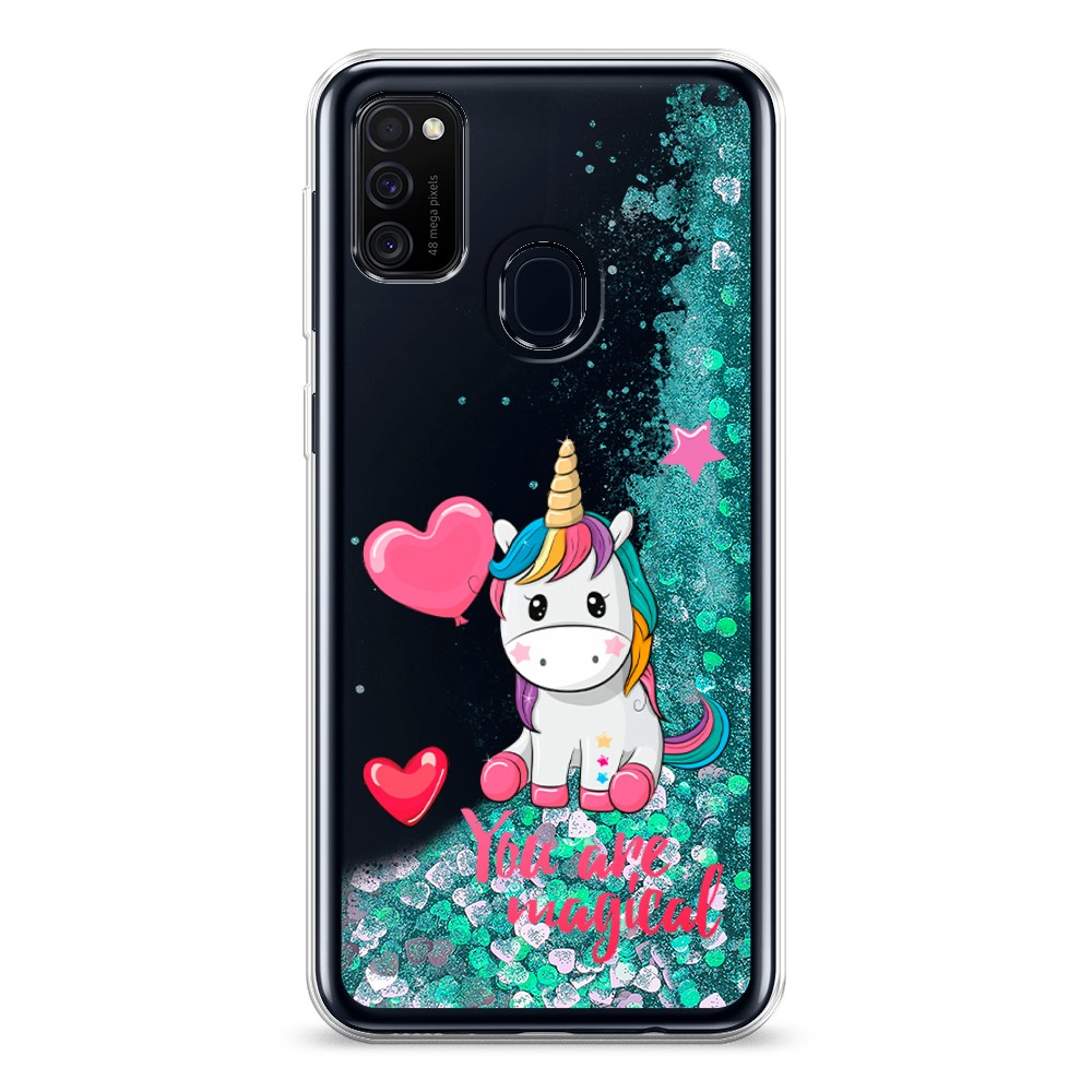 

Жидкий чехол с блестками "Волшебная единорожка" на Samsung Galaxy M30s, 29895-1