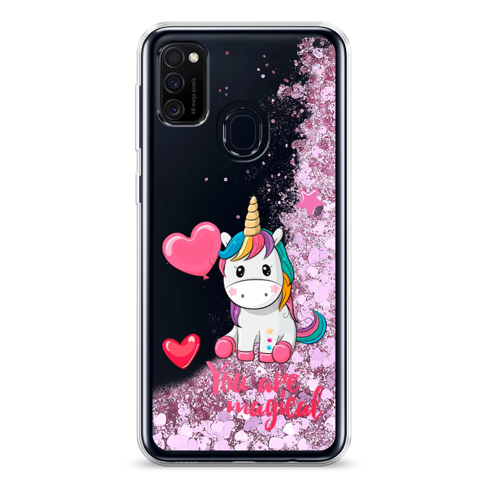 

Жидкий чехол с блестками "Волшебная единорожка" на Samsung Galaxy M30s, 29894-1
