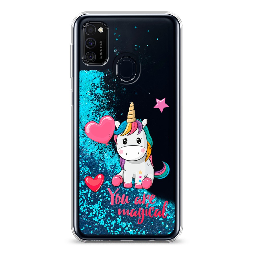 

Жидкий чехол с блестками "Волшебная единорожка" на Samsung Galaxy M30s, 29893-1