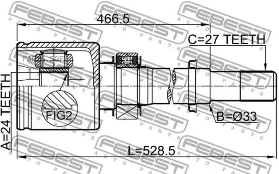 

Шарнирный комплект, приводной вал FEBEST 0211-J32VQ25RH