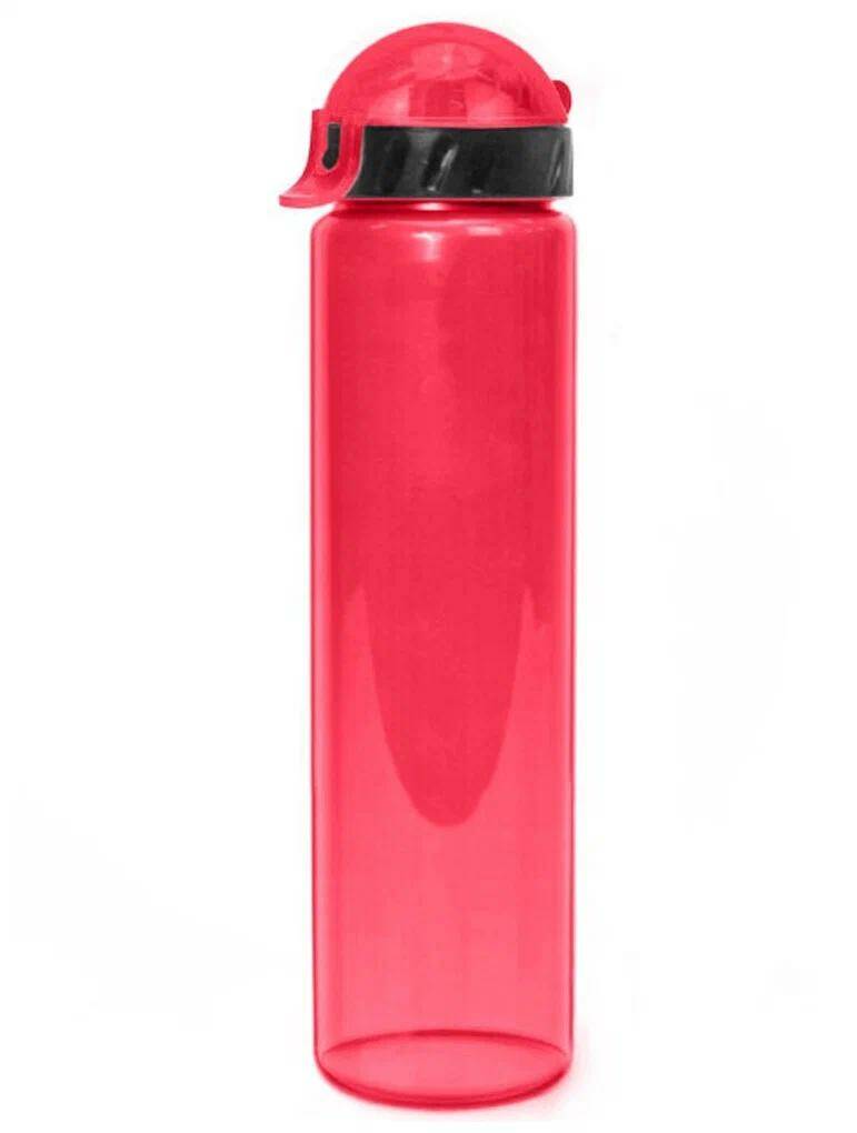 фото Кк0158 бутылка для воды "lifestyle" со шнурком, 500 ml., straight, прозрачно/красный
