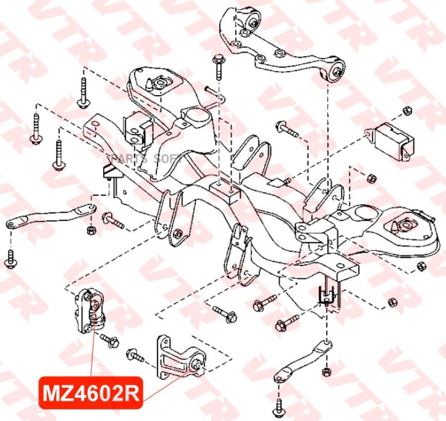 

VTR MZ4602R Сайлентблок подушки дифференциала