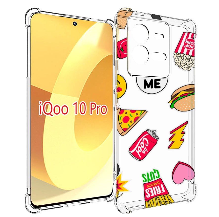 

Чехол MyPads фаст-фуд для Vivo iQOO 10 Pro, Прозрачный, Tocco