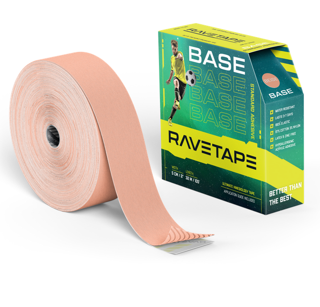 

Кинезио-тейп RaveTape Base 5cm x 32m Beige RVTB-BGE-532, Розовый, Base