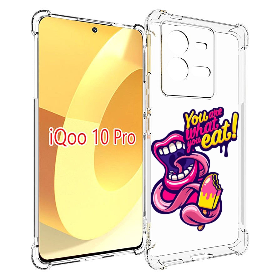 

Чехол MyPads ты-то-что-ты-ешь для Vivo iQOO 10 Pro, Прозрачный, Tocco