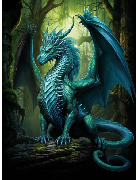 

Алмазная мозаика без подрамника Дракон, 40x30 см, 50 цветов, 67474, РА-469