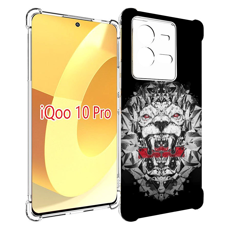 

Чехол MyPads тигр-с-гранями-черно-белый для Vivo iQOO 10 Pro, Прозрачный, Tocco
