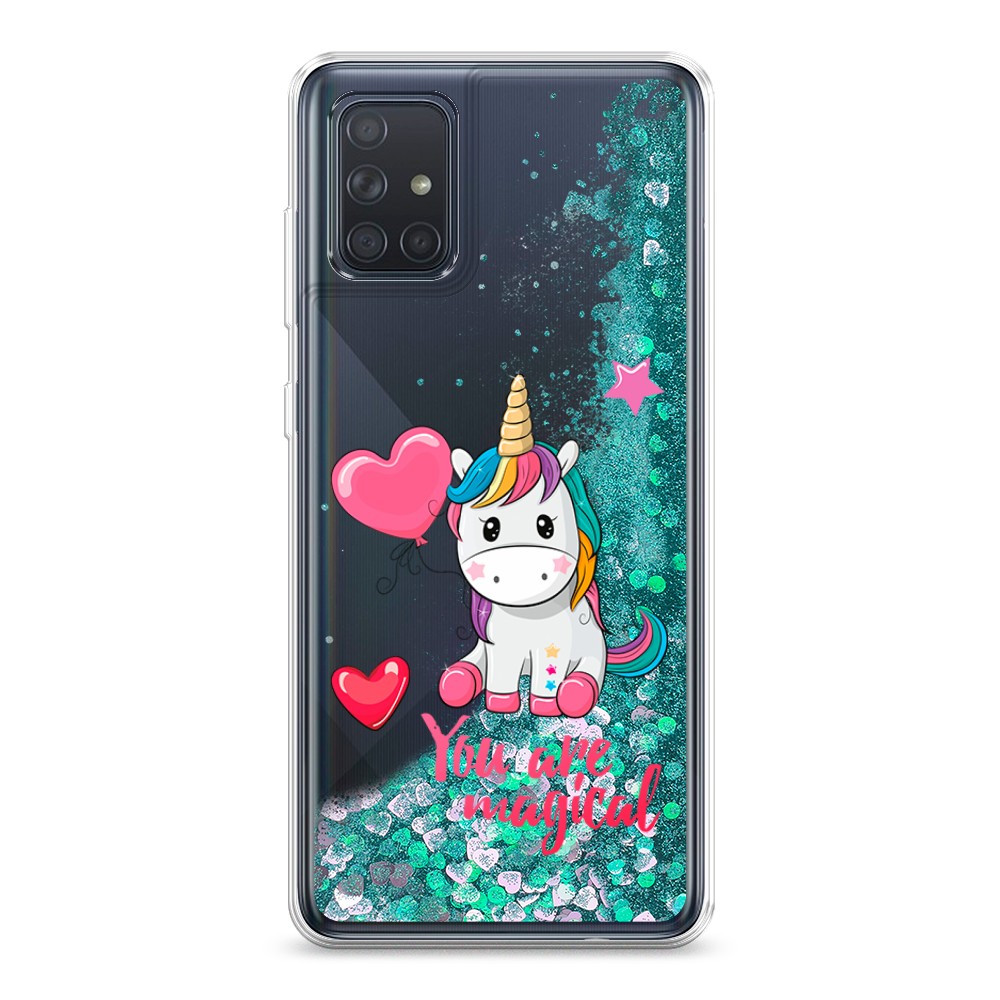

Жидкий чехол с блестками "Волшебная единорожка" на Samsung Galaxy A71, 29095-1