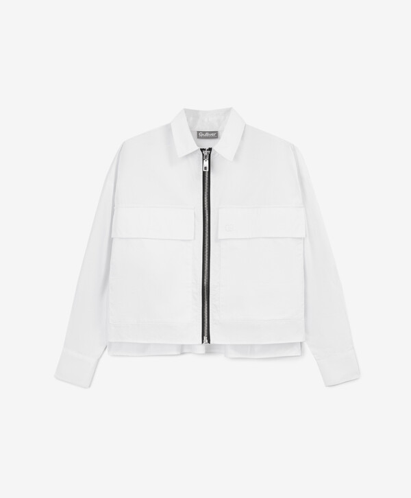 

Блузка оверсайз на молнии белая для девочки Gulliver (146), Белый, 224GSGC2205