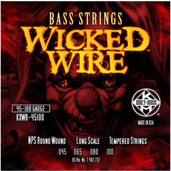 фото Струны для бас-гитары kerly music kxwb-45100 wicked wire nickel plated steel tempered