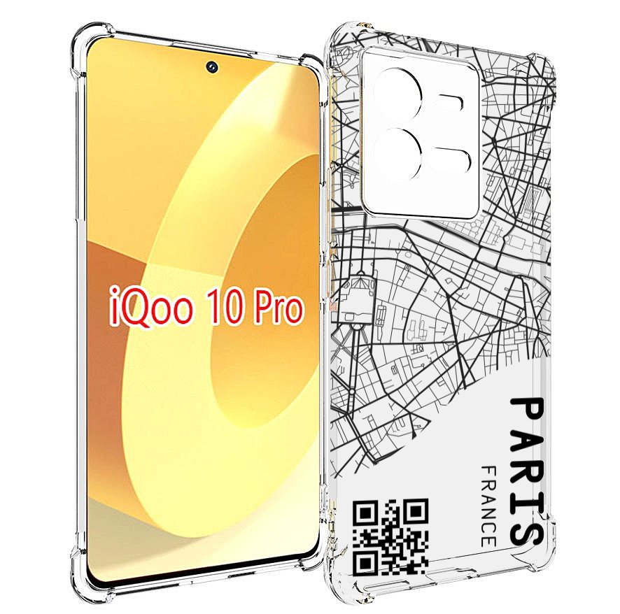 

Чехол MyPads схема-париж для Vivo iQOO 10 Pro, Прозрачный, Tocco