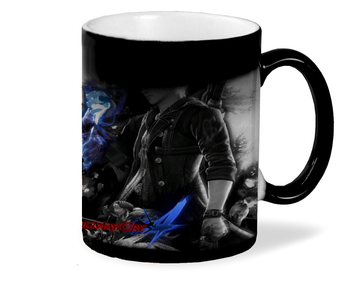 

Кружка хамелеон черный CoolPodarok devil may cry 4 Арт Надпись Эмблема