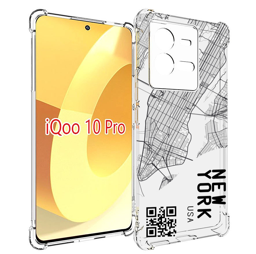 

Чехол MyPads схема-нью-йорк для Vivo iQOO 10 Pro, Прозрачный, Tocco