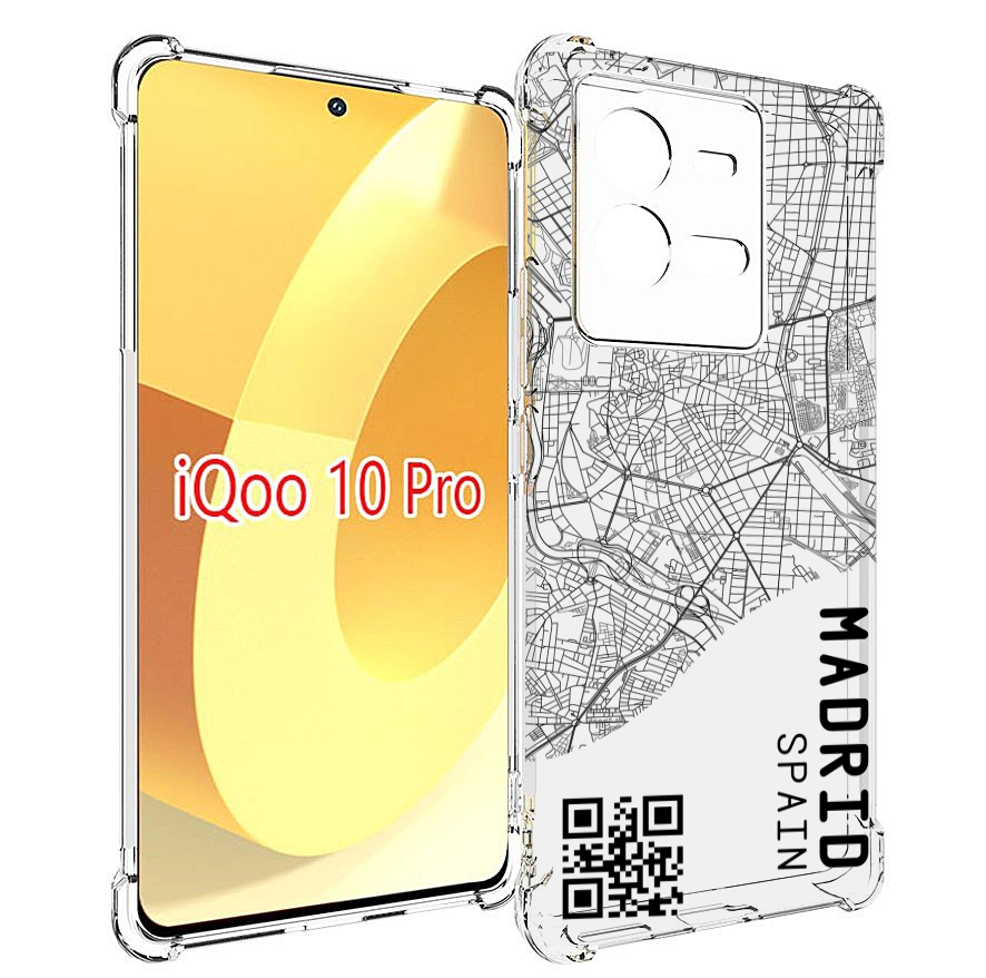 

Чехол MyPads схема-мадрид для Vivo iQOO 10 Pro, Прозрачный, Tocco