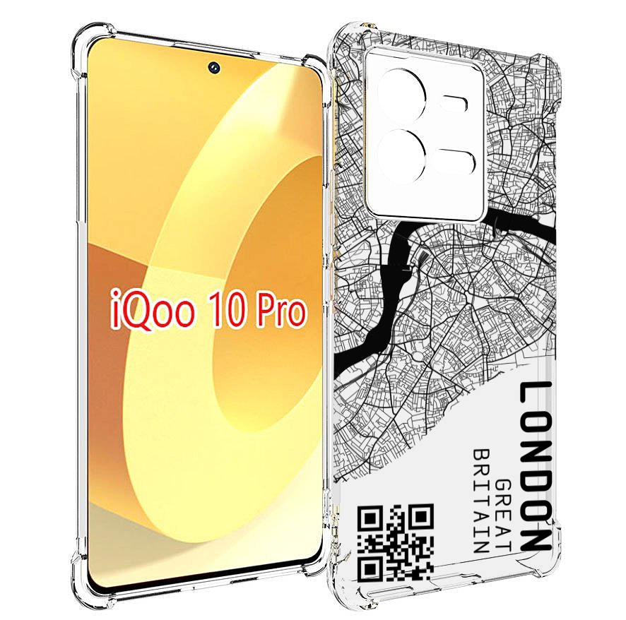 

Чехол MyPads схема-лондон для Vivo iQOO 10 Pro, Прозрачный, Tocco