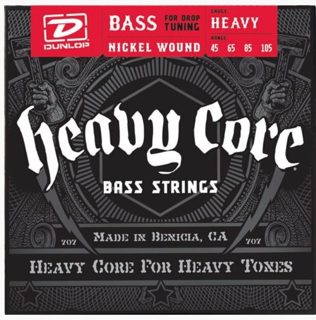 фото Струны для бас-гитары dunlop dbhcn heavy core bass nps 45-105 heavy