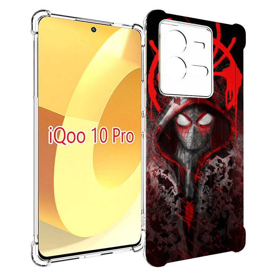 

Чехол MyPads страшный человек паук мужской для Vivo iQOO 10 Pro, Прозрачный, Tocco