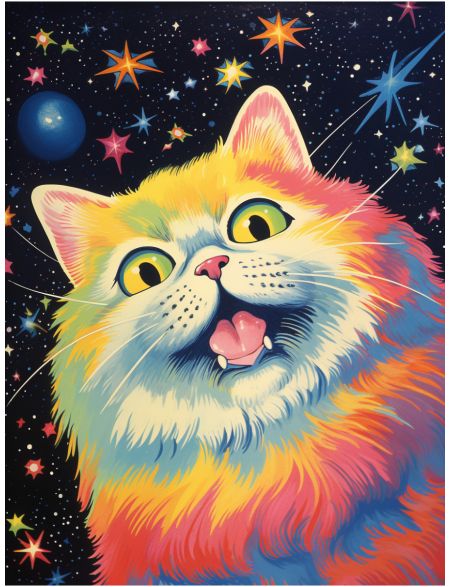 

Алмазная мозаика на подрамнике Космический кот, 40x30 см, 48 цветов, 67389, ПРА-465