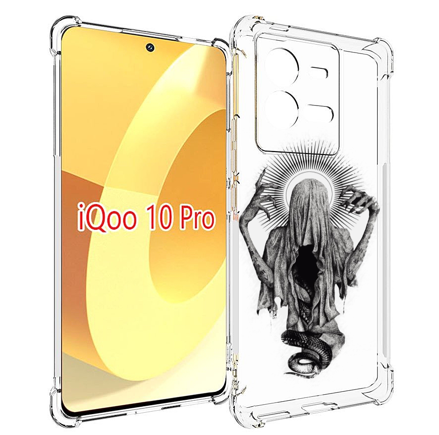 

Чехол MyPads страшная змея в мантии для Vivo iQOO 10 Pro, Прозрачный, Tocco