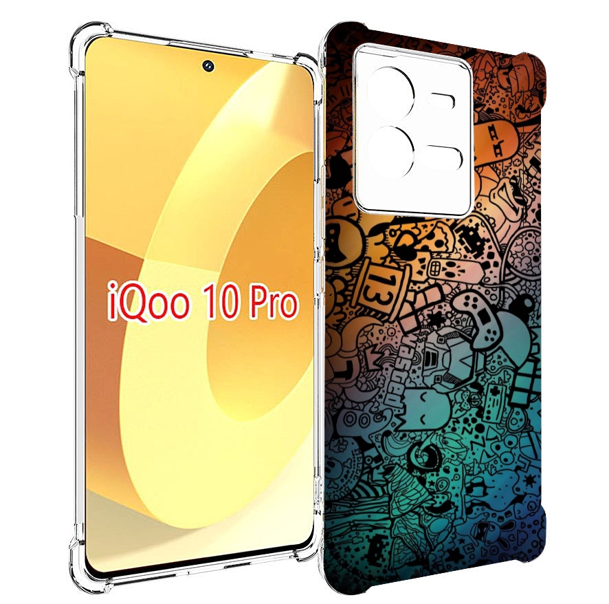 

Чехол MyPads стикеты в тени для Vivo iQOO 10 Pro, Прозрачный, Tocco