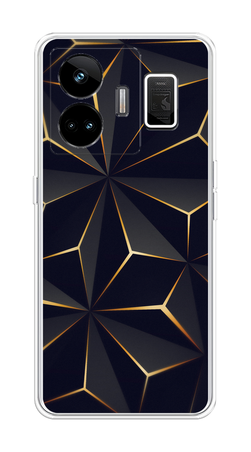 

Чехол на Realme GT Neo 5 5G/GT 3 "Черные полигоны", Золотистый;черный, 2513750-3