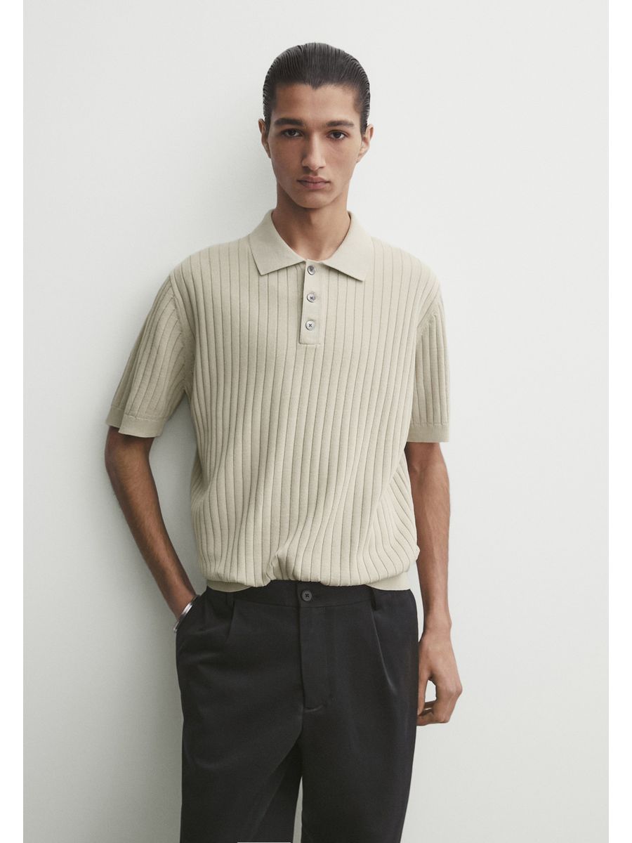 

Футболка мужская Massimo Dutti M3I22P0C2 бежевая L, Бежевый, M3I22P0C2