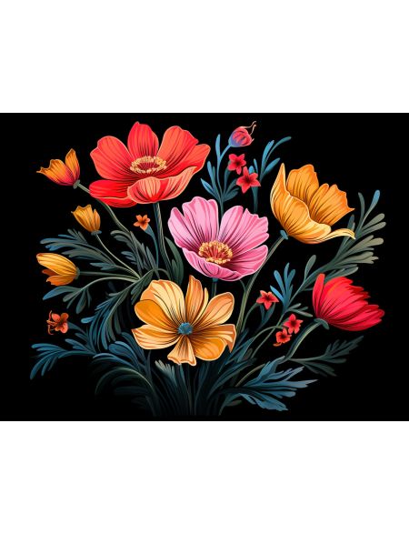 

Алмазная мозаика без подрамника Цветы, 40x30 см, 50 цветов, 67354, РА-462