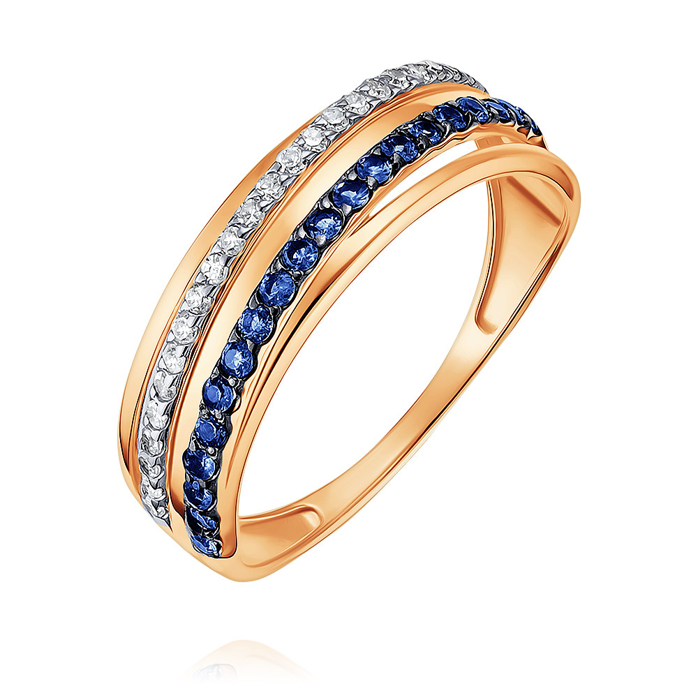 

Кольцо из золота р.  ADAMAS 14039885/01-А50ДЧ-432, сапфир\бриллиант, 14039885/01-А50ДЧ-432