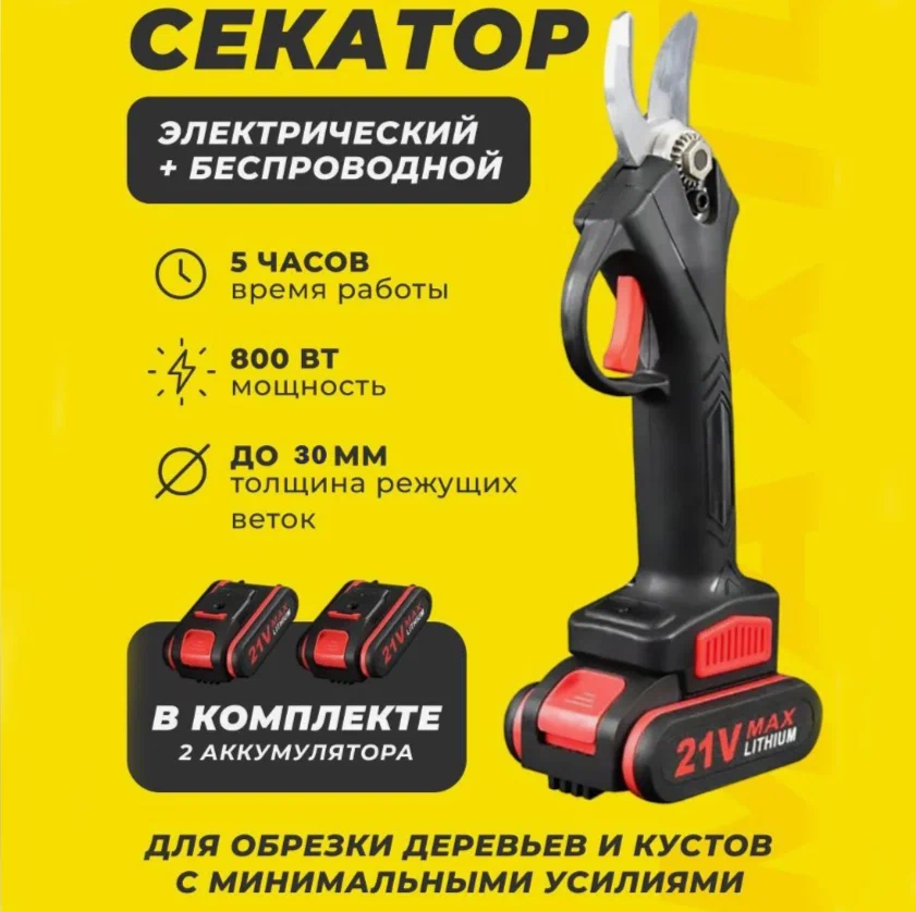 

Секатор аккумуляторный NoBrand с 2АКБ