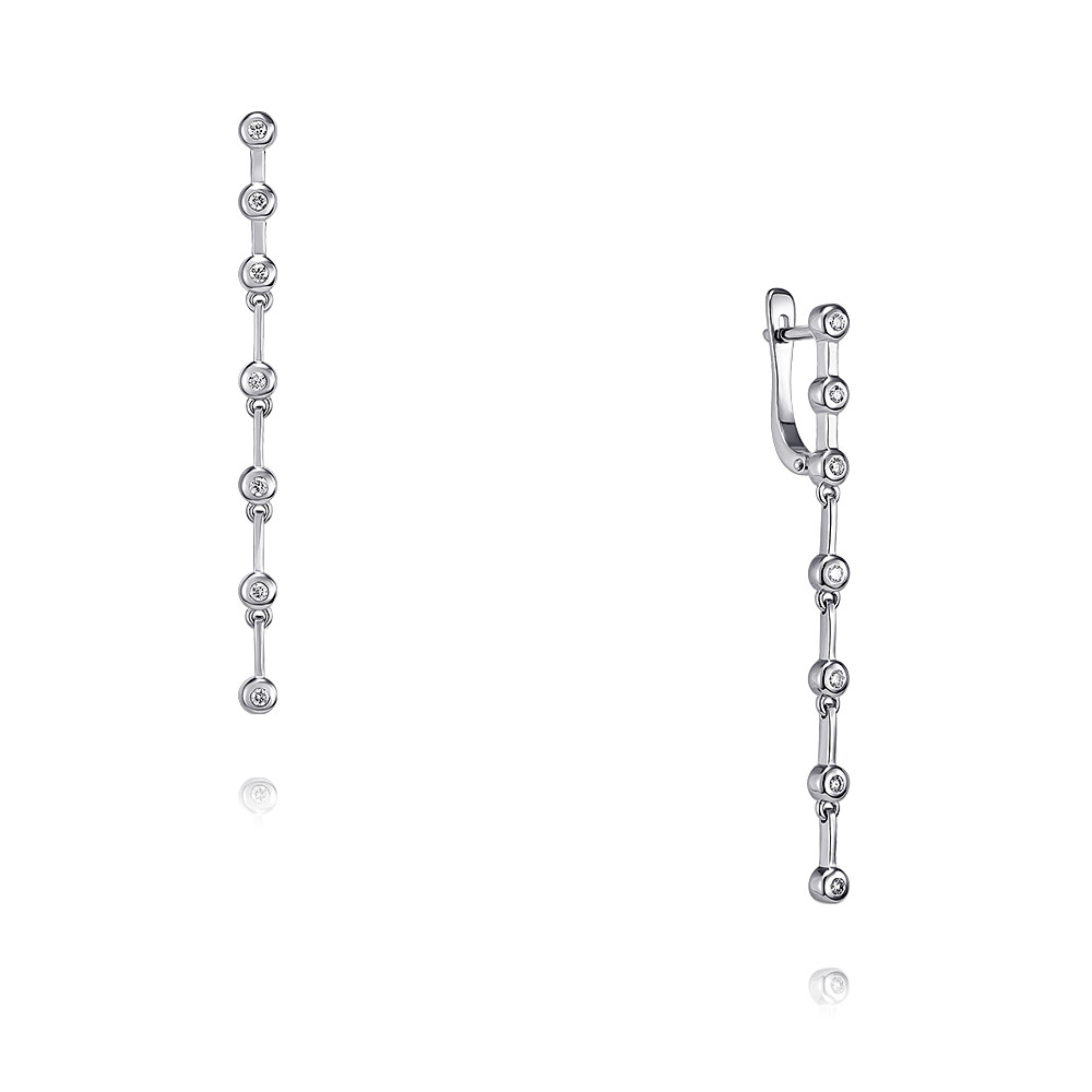 

Серьги подвески из белого золота с бриллиантом ADAMAS 24039880/01-А51Д-41, 24039880/01-А51Д-41