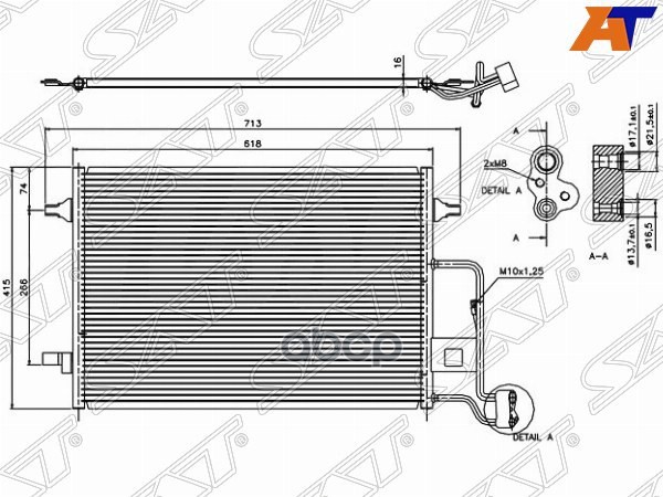 

SAT Радиатор кондиционера VW PASSAT B5 00-05/SKODA SUPERB 02-08