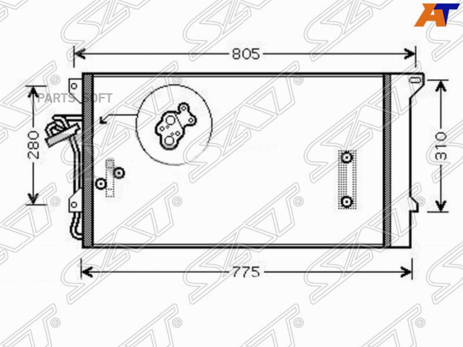 SAT Радиатор кондиционера AUDI Q7/VOLKSWAGEN TOUAREG/PORSCHE CAYENNE 03-10