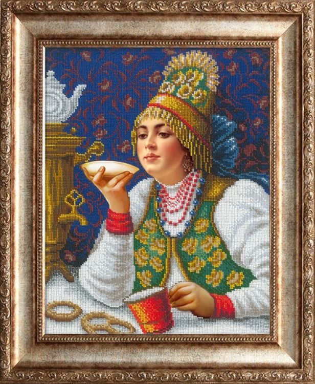

Набор для вышивания «Русская красавица за чаем»