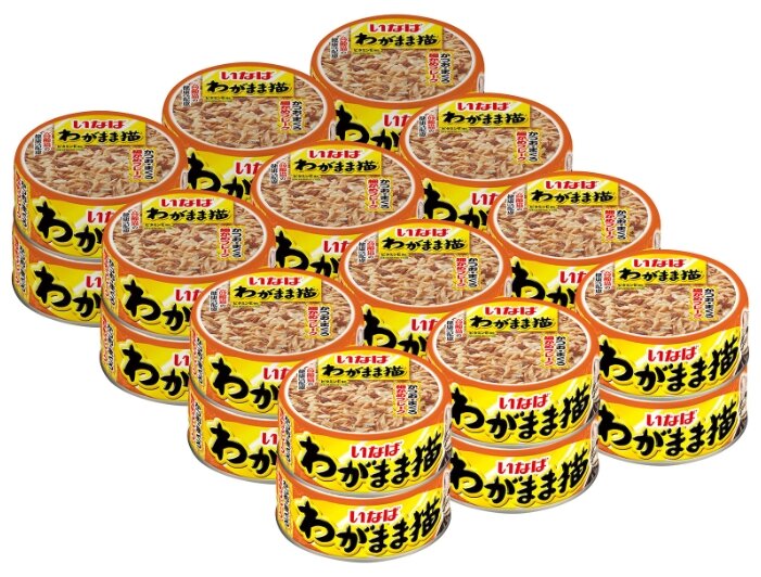 Консервы для кошек INABA микс тунцов+вяленый желтоперый тунец, желе 24 шт по 115 г