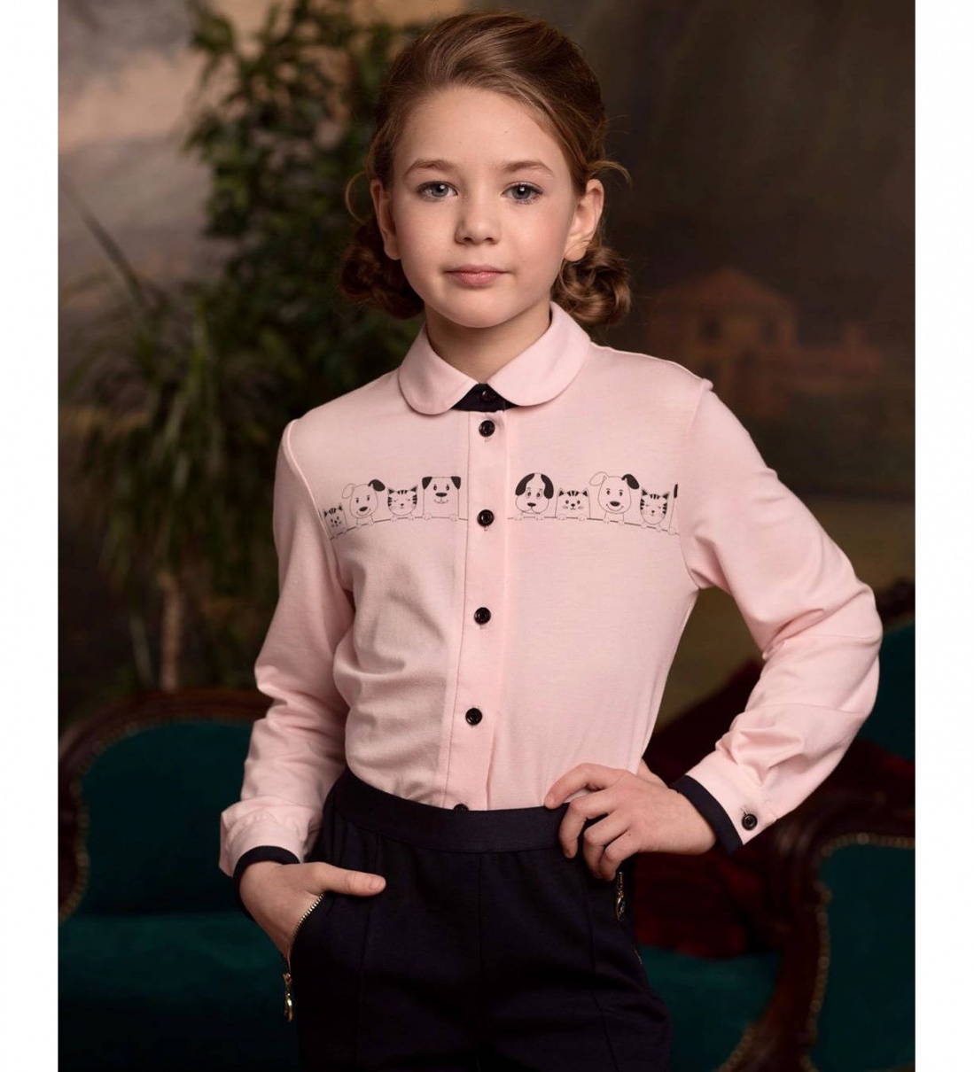 Блузка для девочек Розовый Какаду цв. розовый р-р. 122 блузка для девочек gloria jeans gwt002967 белый 6 7л 122