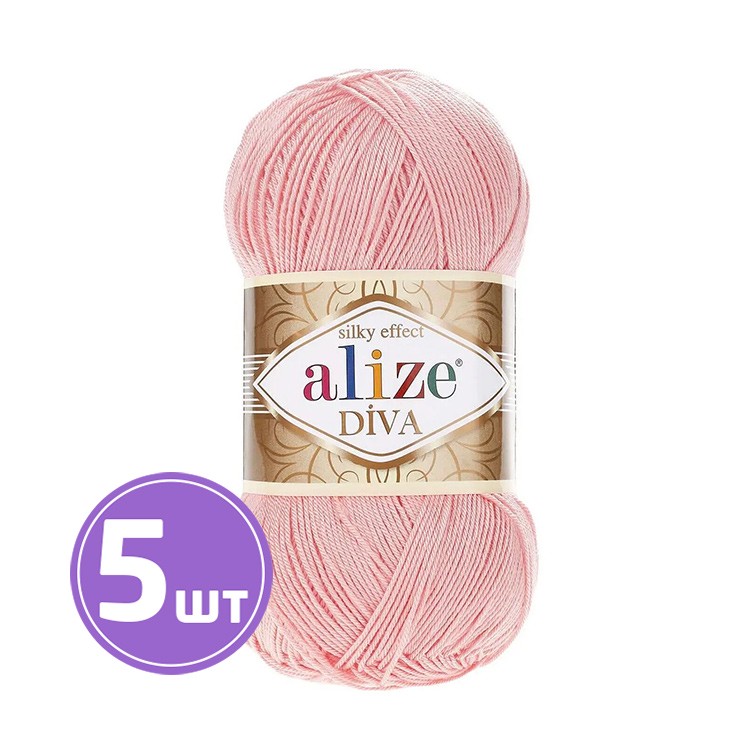 

Пряжа ALIZE Diva Silk effekt 830, камея, 5 шт. по 100 г, Розовый