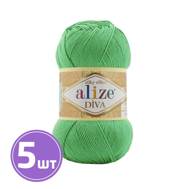 

Пряжа ALIZE Diva Silk effekt 778, зеленый ясень, 5 шт. по 40 г