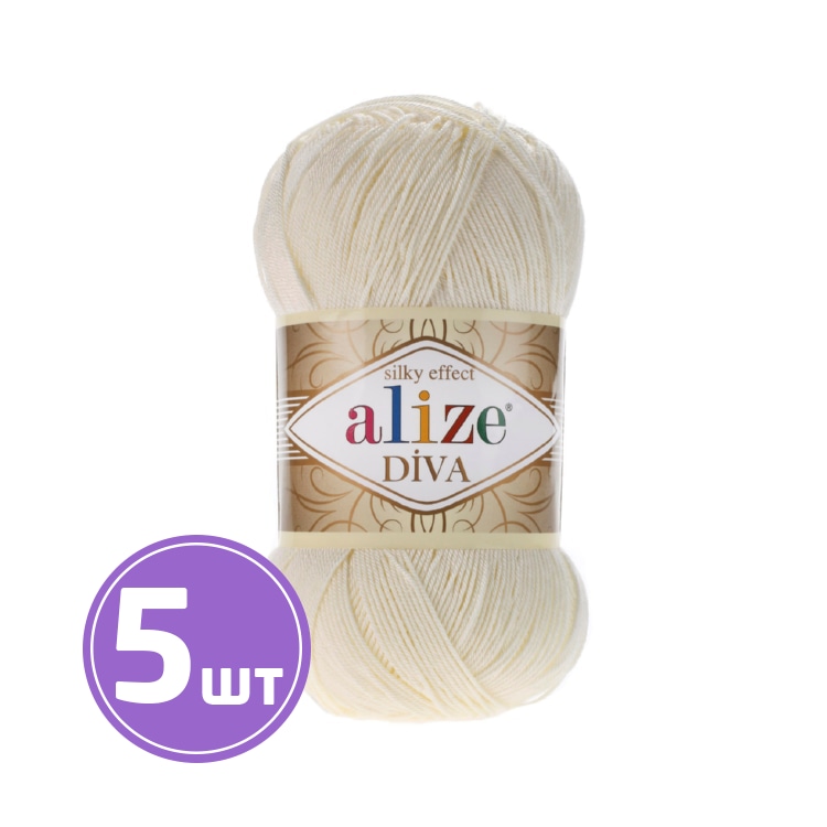 

Пряжа ALIZE Diva Silk effekt 383, каменный, 5 шт. по 100 г, Бежевый