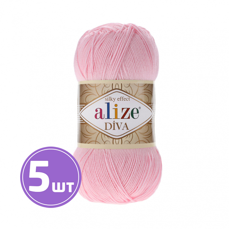 

Пряжа ALIZE Diva Silk effekt 371, нежно-розовый, 5 шт. по 100 г