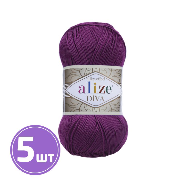 

Пряжа ALIZE Diva Silk effekt 297, лиловый, 5 шт. по 100 г, Фиолетовый