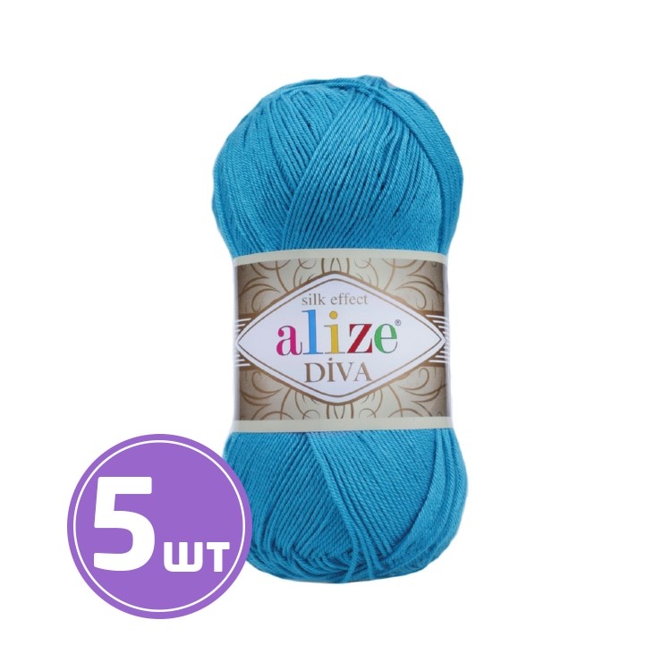 

Пряжа ALIZE Diva Silk effekt 245, голубой Сочи, 5 шт. по 100 г